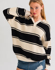 Collared Oversized Sweater Top, Le Lis