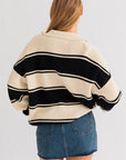 Collared Oversized Sweater Top, Le Lis