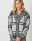 Mystree Plaid Sweater Cardigan