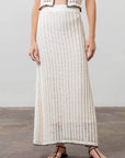 Moon River - CROCHET LADDER KNIT CONTRAST MIDI SKIRT