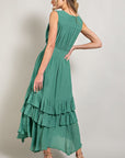 V NECK RUFFLE MAXI DRESS, eesome