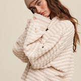 Plaid Fleece Shacket in Cream, Listicle