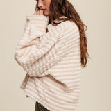 Plaid Fleece Shacket in Cream, Listicle
