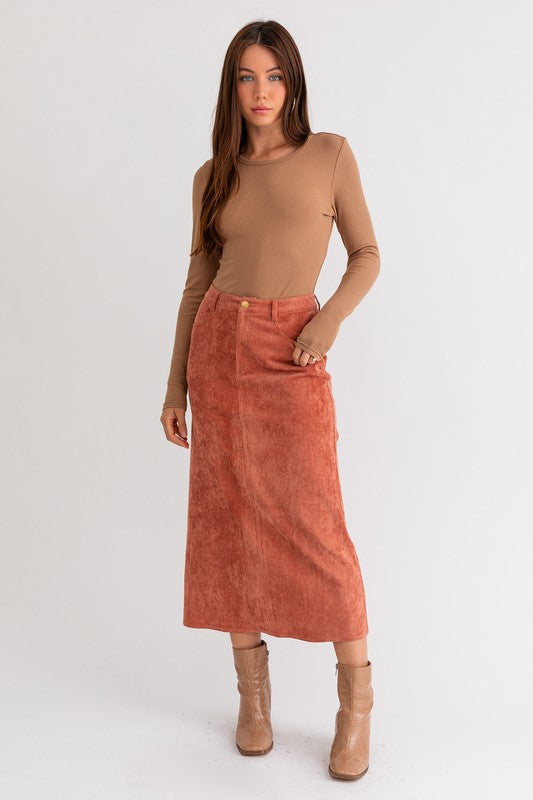 CORD MAXI SKIRT, Le Lis