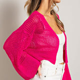 EYELET KNIT CARDIGAN, eesome