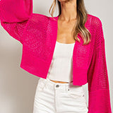 EYELET KNIT CARDIGAN, eesome