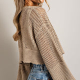 EYELET KNIT CARDIGAN, eesome