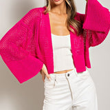EYELET KNIT CARDIGAN, eesome