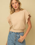 Ruffle Sleeve Knit Top (Various colors), Gilli