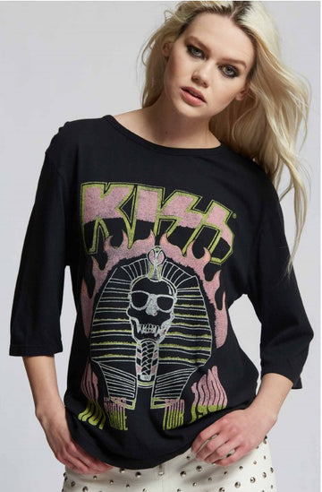 Kiss Hot in the Shade Tour 3/4 Sleeve Tee, Recycled Karma