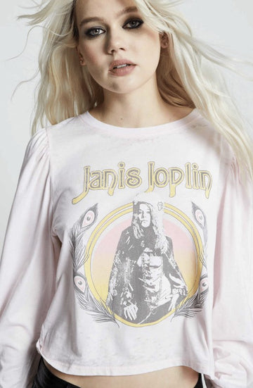 Janis Joplin Puff Sleeve Tee, Recycled Karma