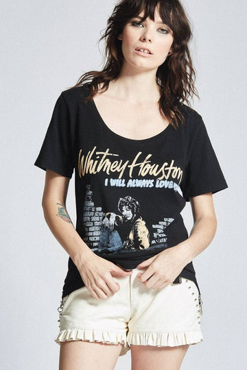 Whitney Houston Vintage Scoop Neck Tee, Recycled Karma