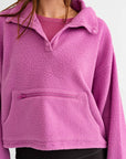 Pocket Detail Boxy Fleece Pullover Sweater (Various colors), Le Lis