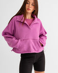 Pocket Detail Boxy Fleece Pullover Sweater (Various colors), Le Lis