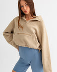 Pocket Detail Boxy Fleece Pullover Sweater (Various colors), Le Lis