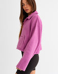 Pocket Detail Boxy Fleece Pullover Sweater (Various colors), Le Lis