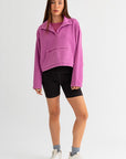 Pocket Detail Boxy Fleece Pullover Sweater (Various colors), Le Lis