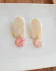 Rory Earrings - Cream & Coral