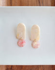 Rory Earrings - Cream & Coral