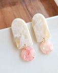 Rory Earrings - Cream & Coral