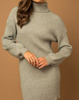 Turtle Neck Balloon Sleeve Sweater Dress (Various colors), Le Lis