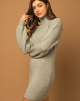 Turtle Neck Balloon Sleeve Sweater Dress (Various colors), Le Lis