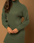 Turtle Neck Balloon Sleeve Sweater Dress (Various colors), Le Lis