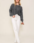 Acid Wash Round Neck Sweater (Various Colors), Timing