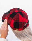 CC Buffalo Plaid - Checkered Pattern Sherpa Cap