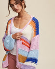 Hand Knit Multi Striped Cardigan, Listicle