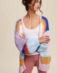 Hand Knit Multi Striped Cardigan, Listicle