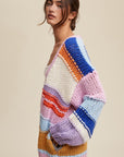 Hand Knit Multi Striped Cardigan, Listicle