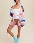 Hand Knit Multi Striped Cardigan, Listicle