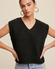 Soft Touch Cropped Knit Vest, Listicle (Various colors)