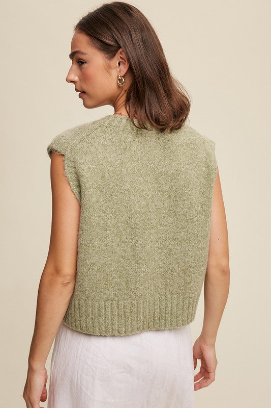 Soft Touch Cropped Knit Vest, Listicle (Various colors)