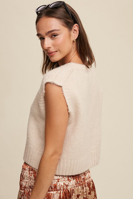 Soft Touch Cropped Knit Vest, Listicle (Various colors)