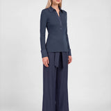 Current Air - Ribbed Knit Collared Top