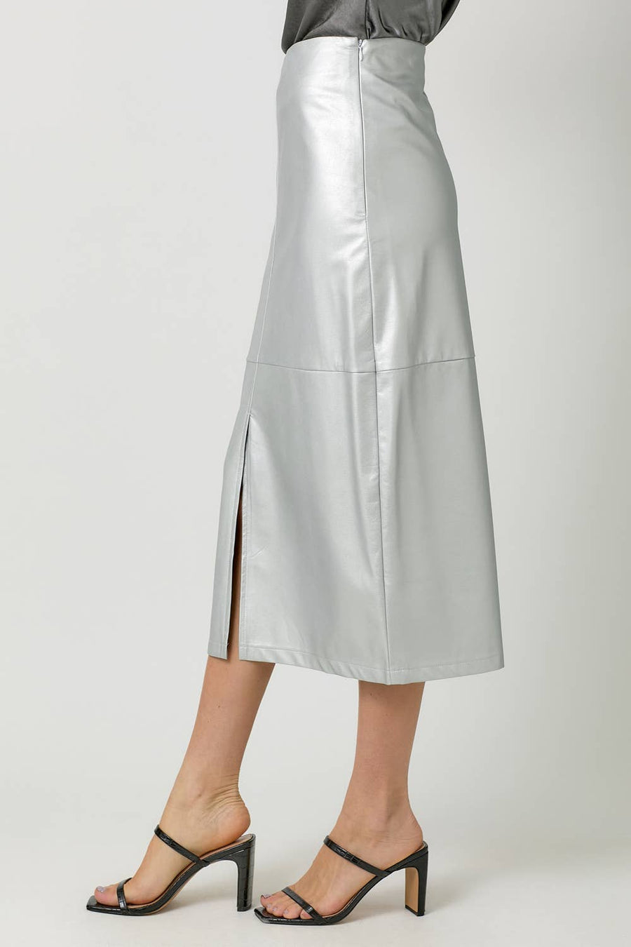 Mystree  Leather Midi Skirt