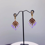 Amethyst Leaf Earrings, Zhanna Jewelry