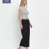 VERVET by FLYING MONKEY - PLUS SIZE HIGH RISE CROP WIDE LEG JEANS