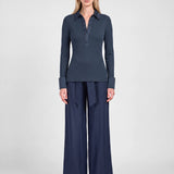 Current Air - Ribbed Knit Collared Top