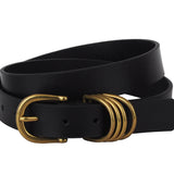 Most Wanted USA - Multi D-Ring Genuine Leather Belt
