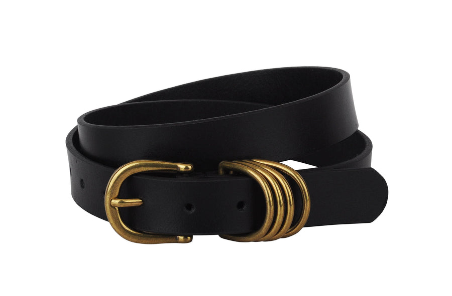 Most Wanted USA - Multi D-Ring Genuine Leather Belt