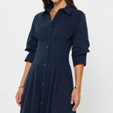 Current Air - Navy Button Midi Dress