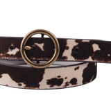 Most Wanted USA - Brass-Toned Circle Buckle Leather Belt