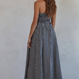By Together - Striped Tube Strapless Flare Maxi Dress
