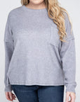 Ribbed Brushed Melange Sweater, Various Colors, Zenana