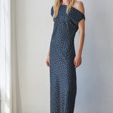 By Together Woven Polyester Dot Print Cowl Neck Sleeveless Midi