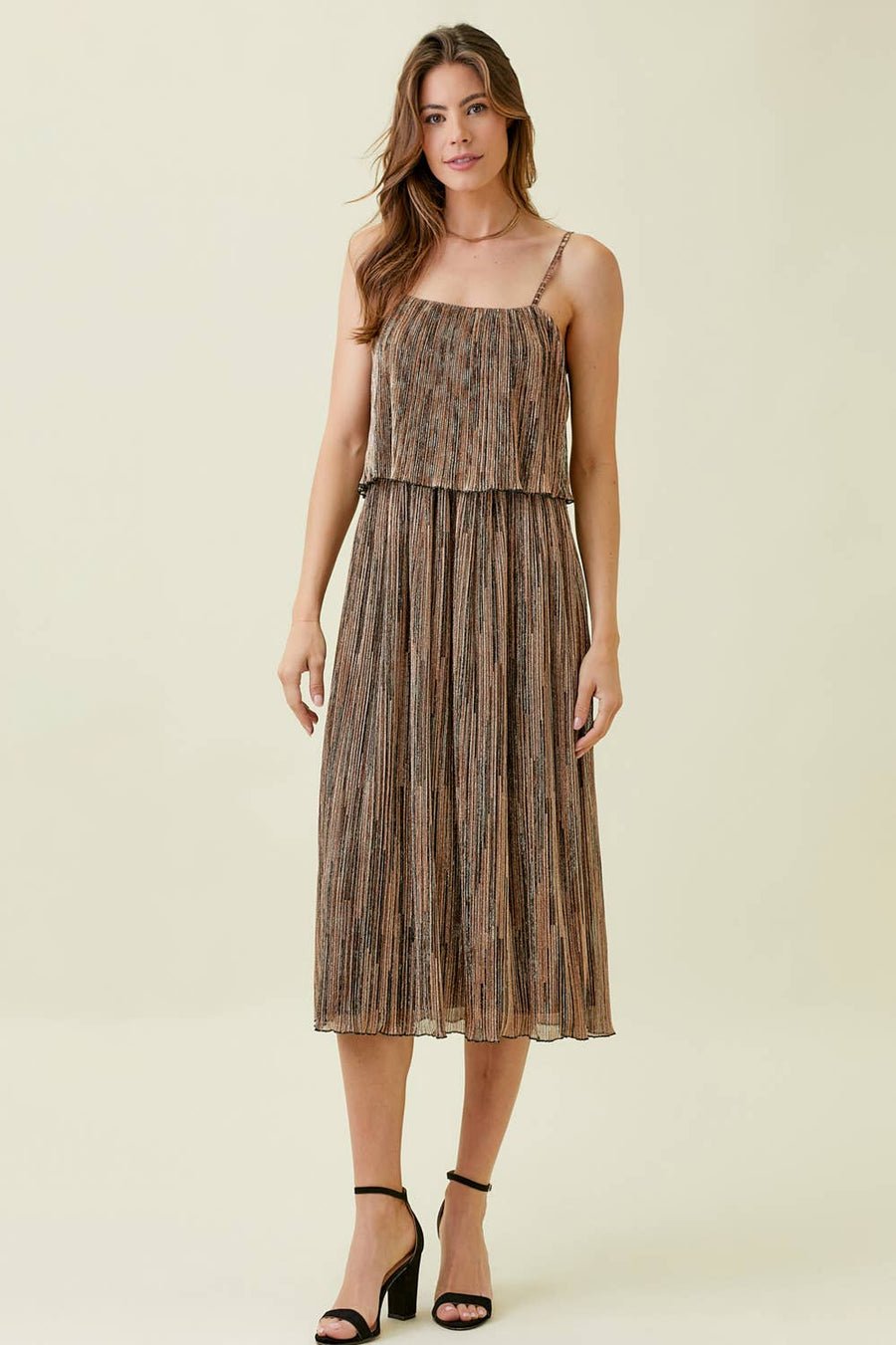 Mystree - Pleated Glitter Cami Dress