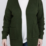 Waffle Open Cardigan Sweater, Various Colors, Zenana (Plus size only)